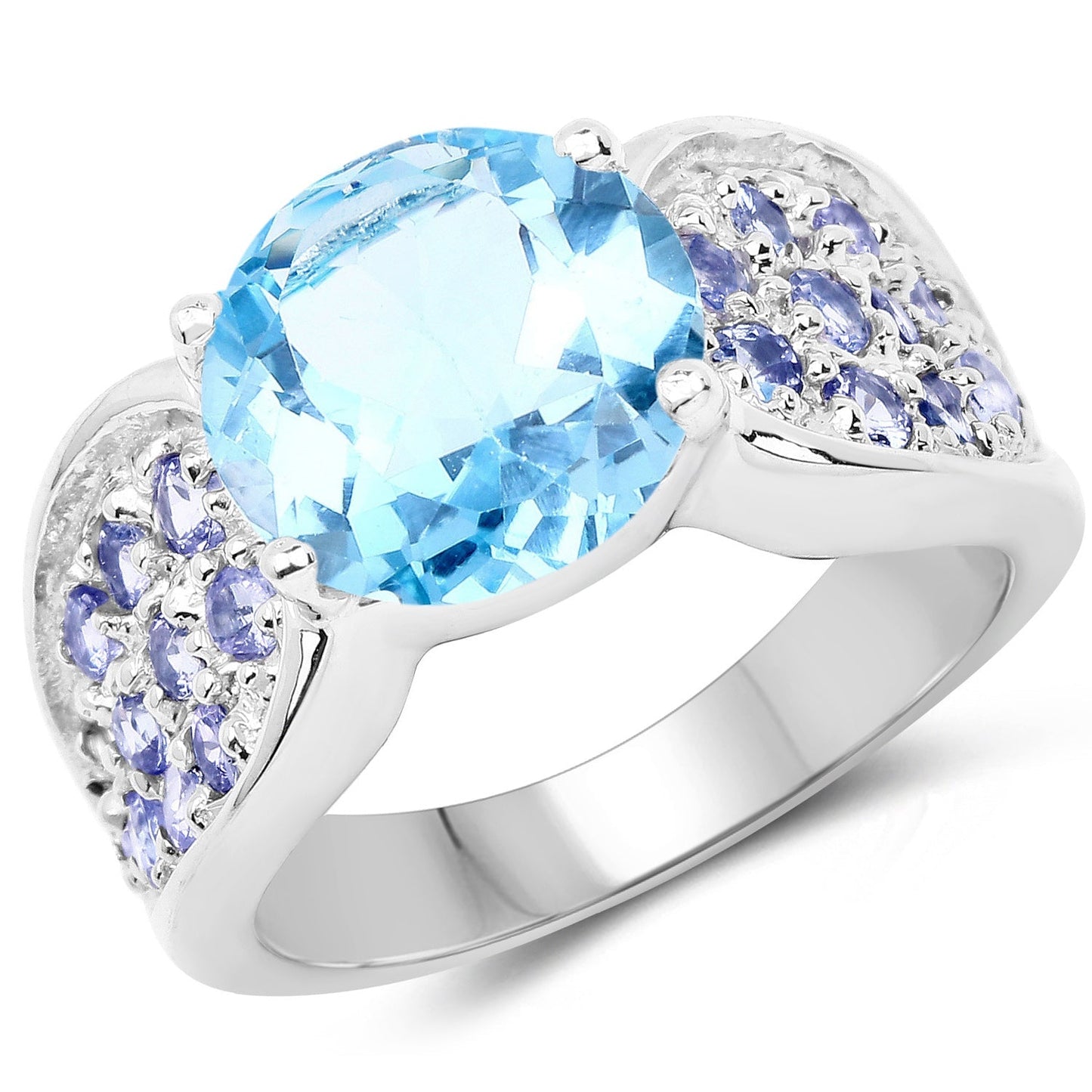 4.77 Carat Genuine Blue Topaz and Tanzanite .925 Sterling Silver Ring Bids.com