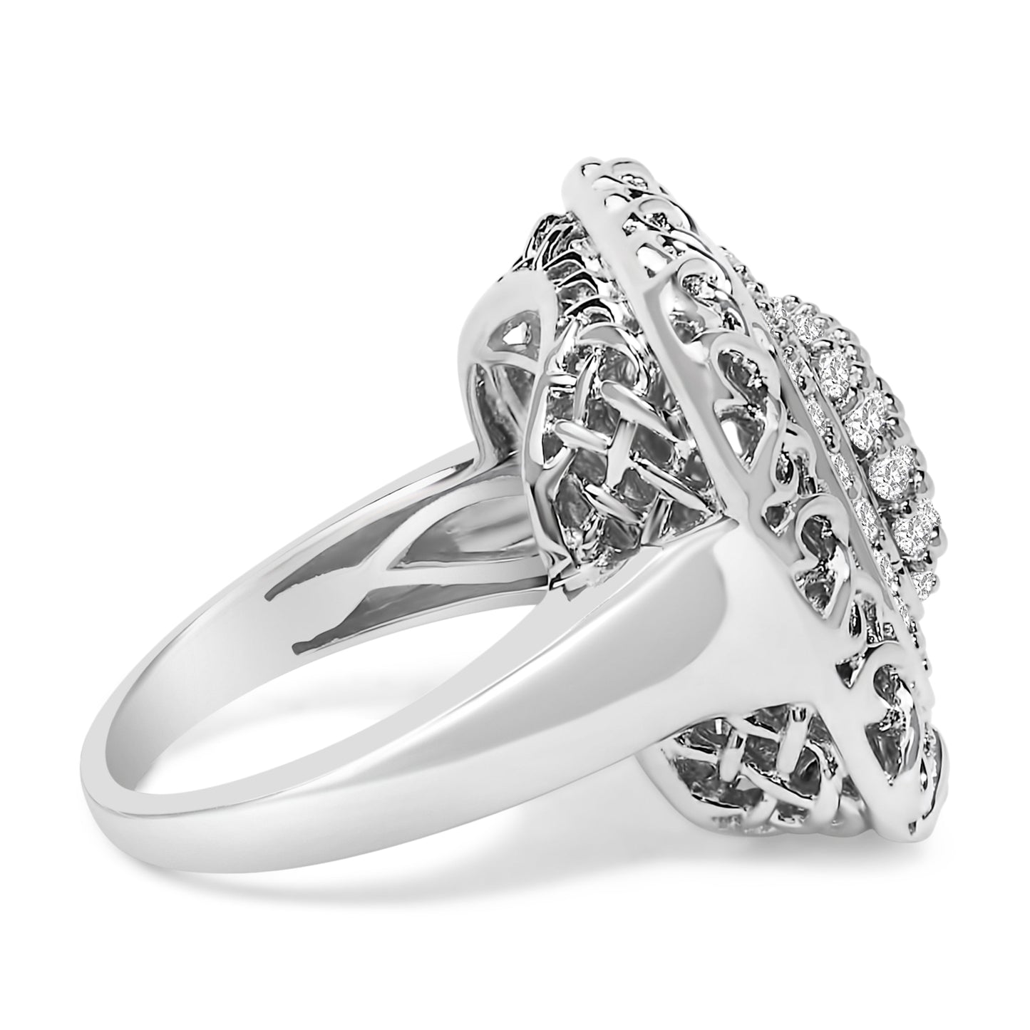 Sterling Silver 1.0 Cttw Diamond Celtic Knot Cocktail Ring Bids.com