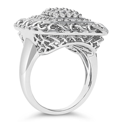 Sterling Silver 1.0 Cttw Diamond Celtic Knot Cocktail Ring Bids.com