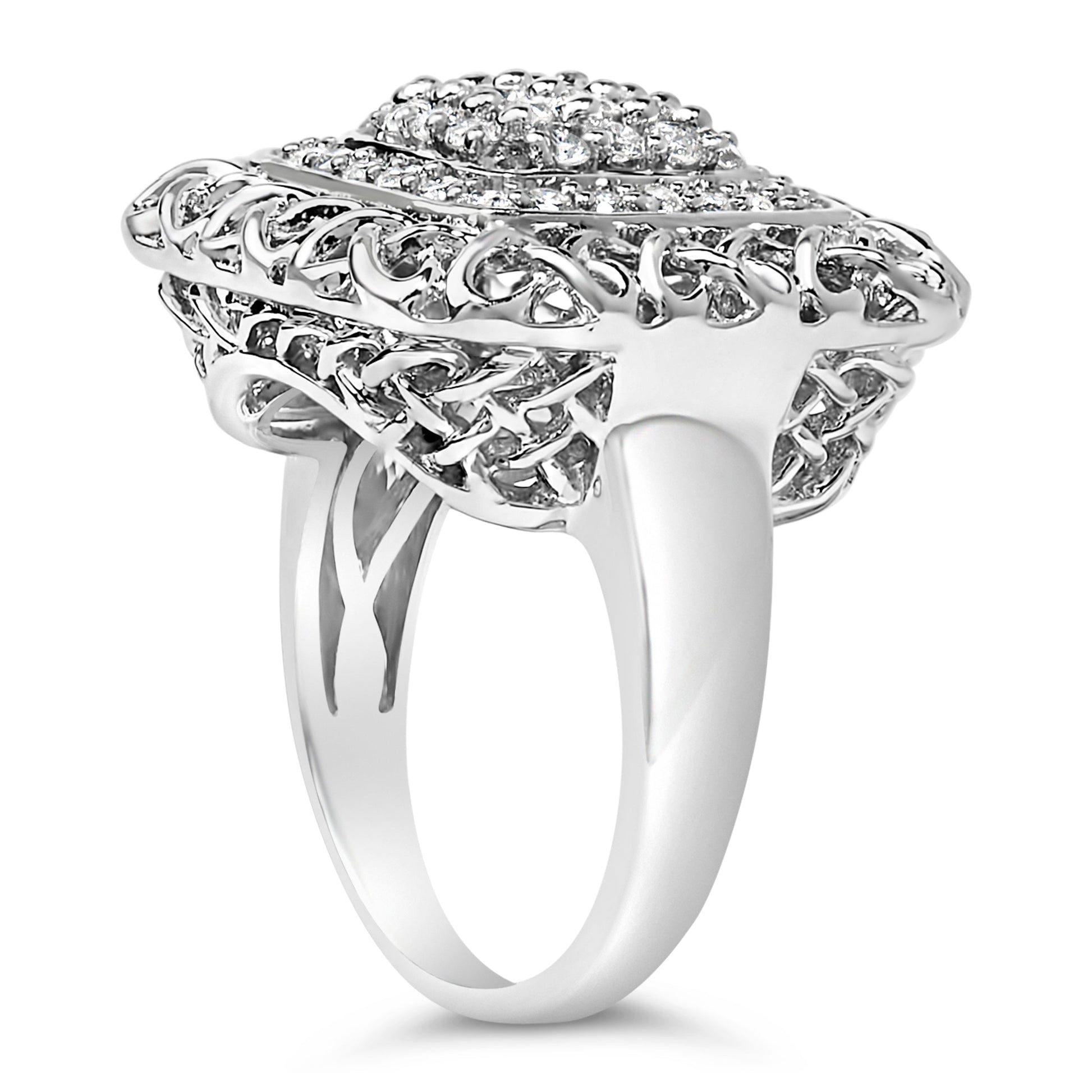 Sterling Silver 1.0 Cttw Diamond Celtic Knot Cocktail Ring Bids.com