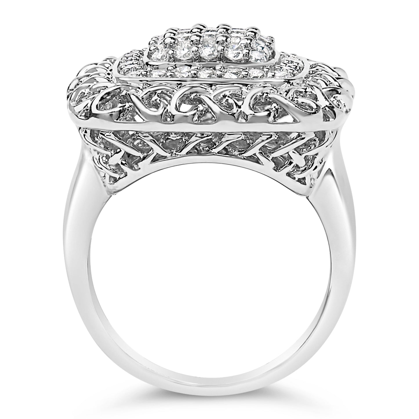 Sterling Silver 1.0 Cttw Diamond Celtic Knot Cocktail Ring Bids.com