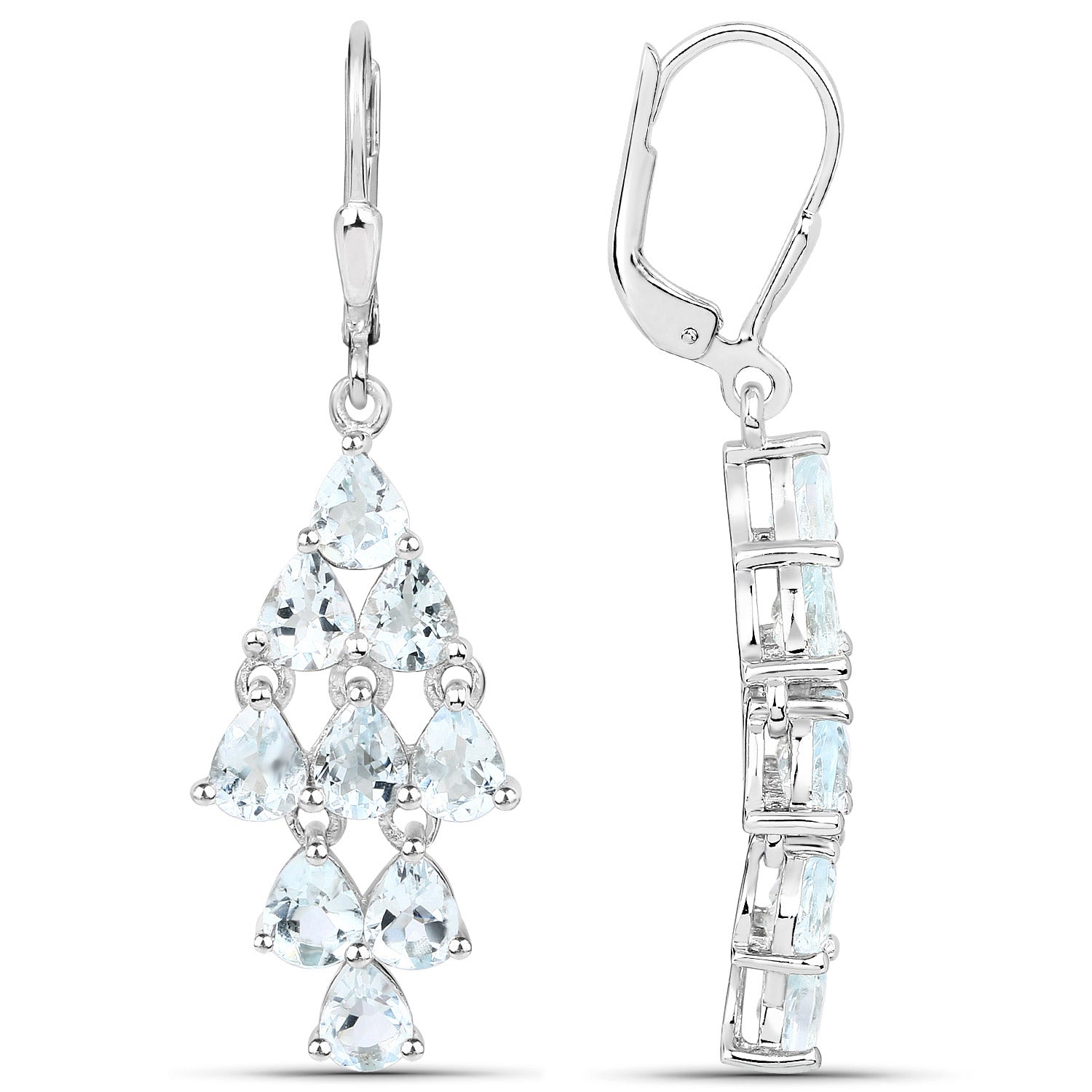 3.96 Carat Genuine Aquamarine .925 Sterling Silver Earrings Bids.com