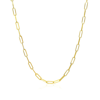 14K Yellow Gold Delicate Paperclip Chain (2.1mm) Bids.com