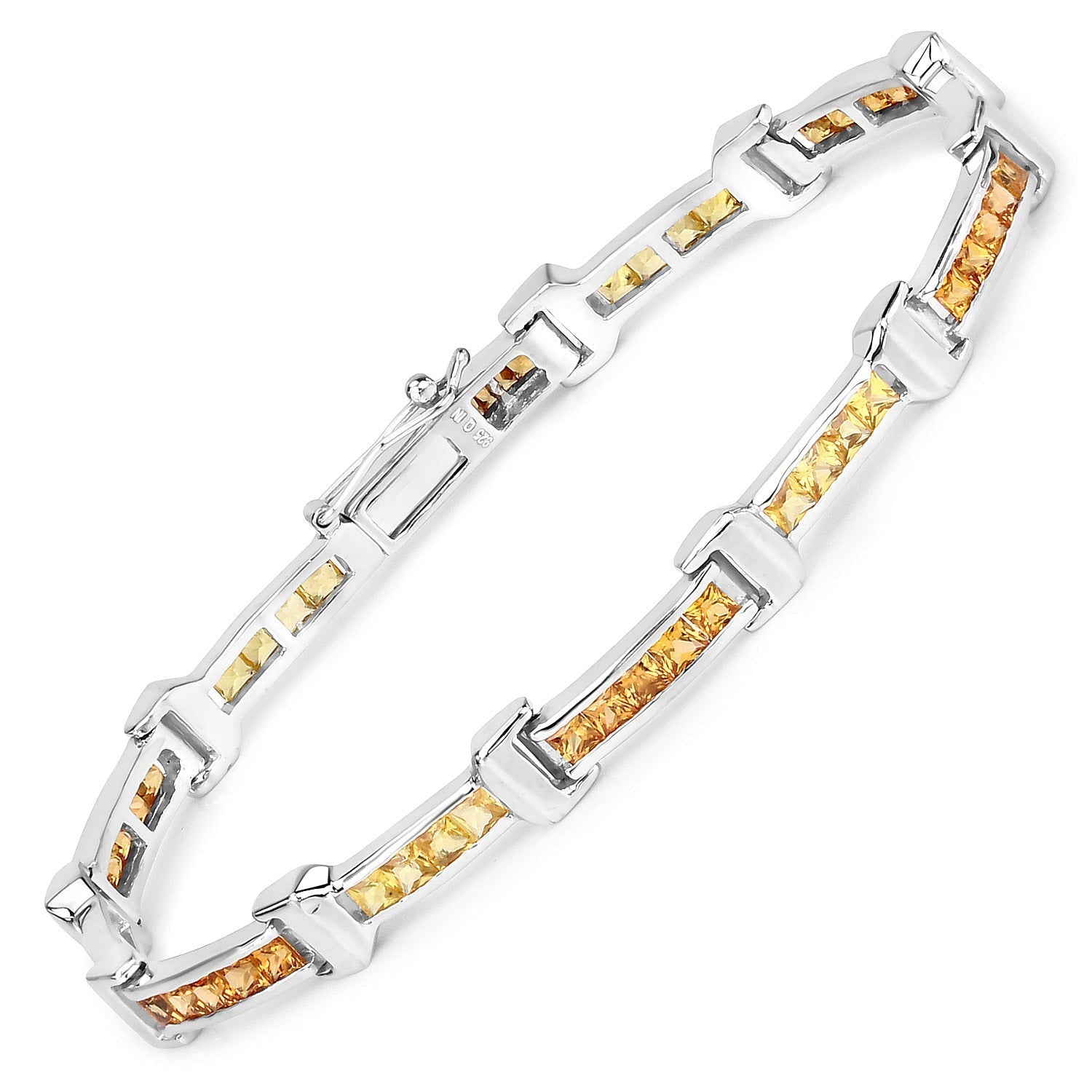 6.48 Carat Genuine Multi Sapphire .925 Sterling Silver Bracelet Bids.com