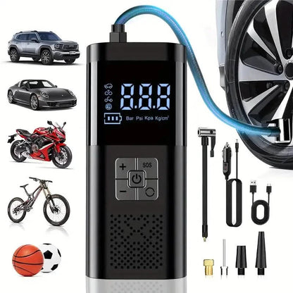 Portable Electric Tire Inflator – 150PSI Air Compressor with Digital Gauge & LED Light DailySale