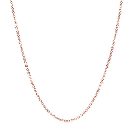 14k Rose Gold Round Cable Link Chain (1.25 mm) Bids.com