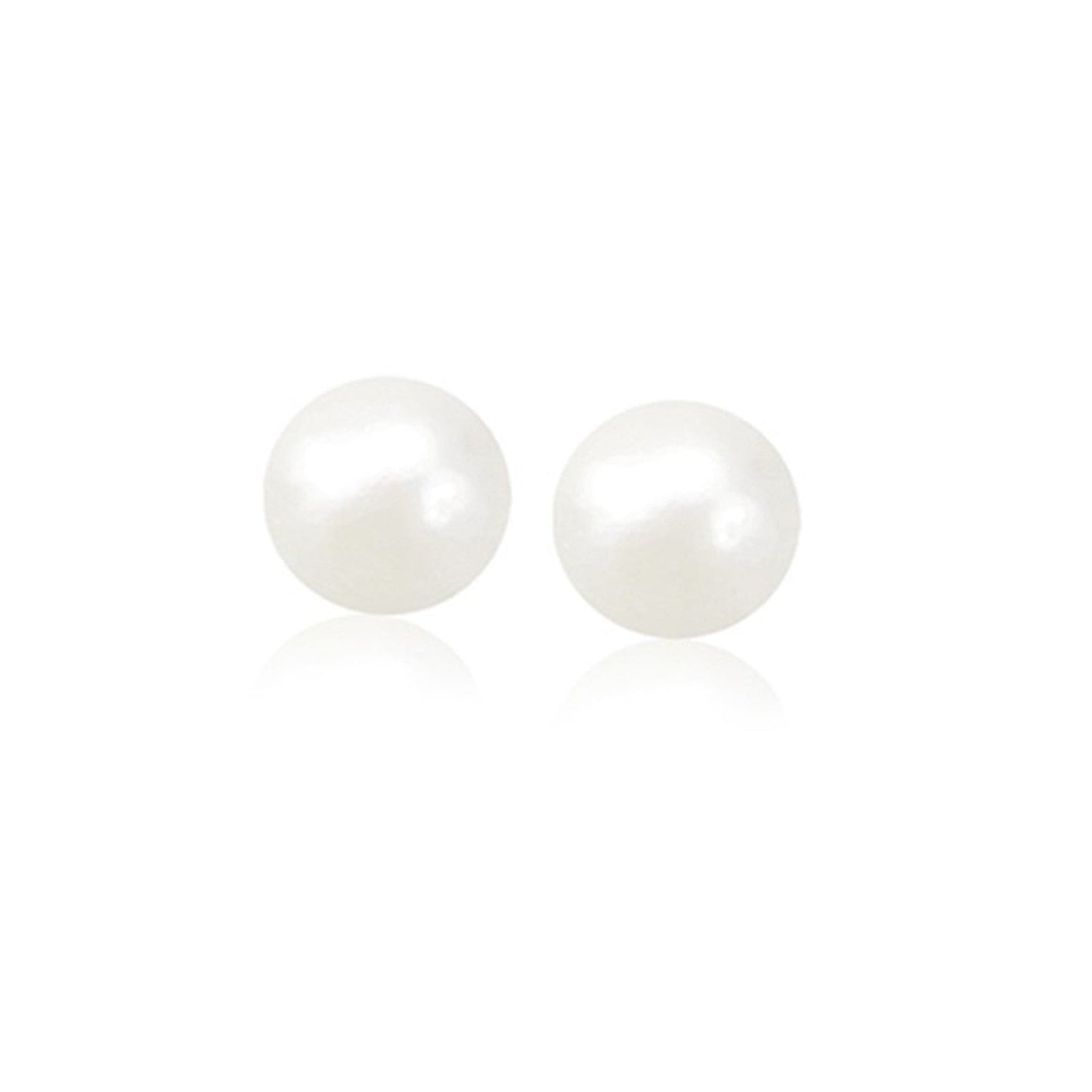 14k Yellow Gold Freshwater Cultured White Pearl Stud Earrings (8.0 mm) Bids.com