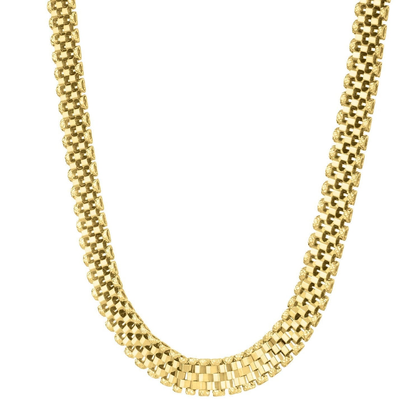 14k Yellow Gold Faceted Panther Link Chain Necklace Bids.com