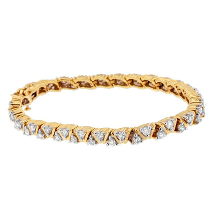 14K Yellow Gold Round-Cut Diamond Bracelet (4.00 cttw, H-I Color, I1-I2 Clarity) Bids.com