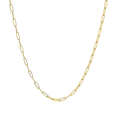 14K Yellow Gold Fine Paperclip Chain (1.5mm) Bids.com
