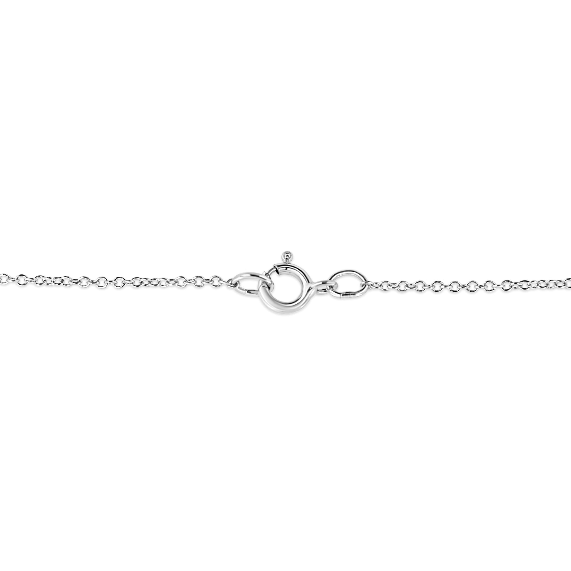 .925 Sterling Silver Pave-Set Diamond Accent Fairy Wing 18" Heart Pendant Necklace (I-J Color, I1-I2 Clarity) Bids.com