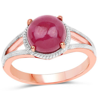 14K Rose Gold Plated 5.05 Carat Glass Filled Ruby .925 Sterling Silver Ring Bids.com