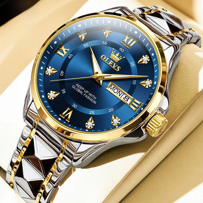 Women's Gold Stainless Steel Slim Luminous Waterproof Watch BandsCo Straps