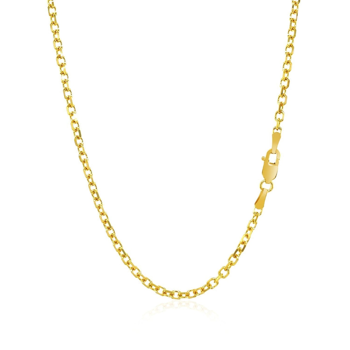 2.3mm 14k Yellow Gold Diamond Cut Cable Link Chain Bids.com