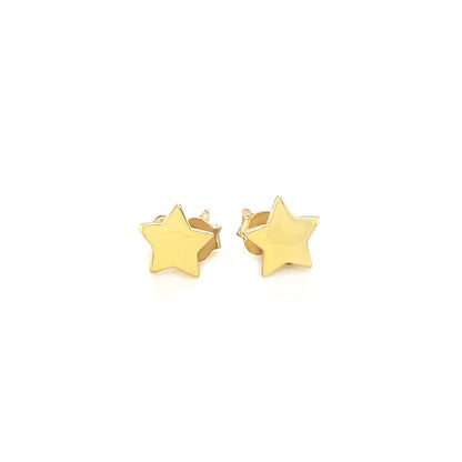 14k Yellow Gold Post Earrings with Stars Bids.com