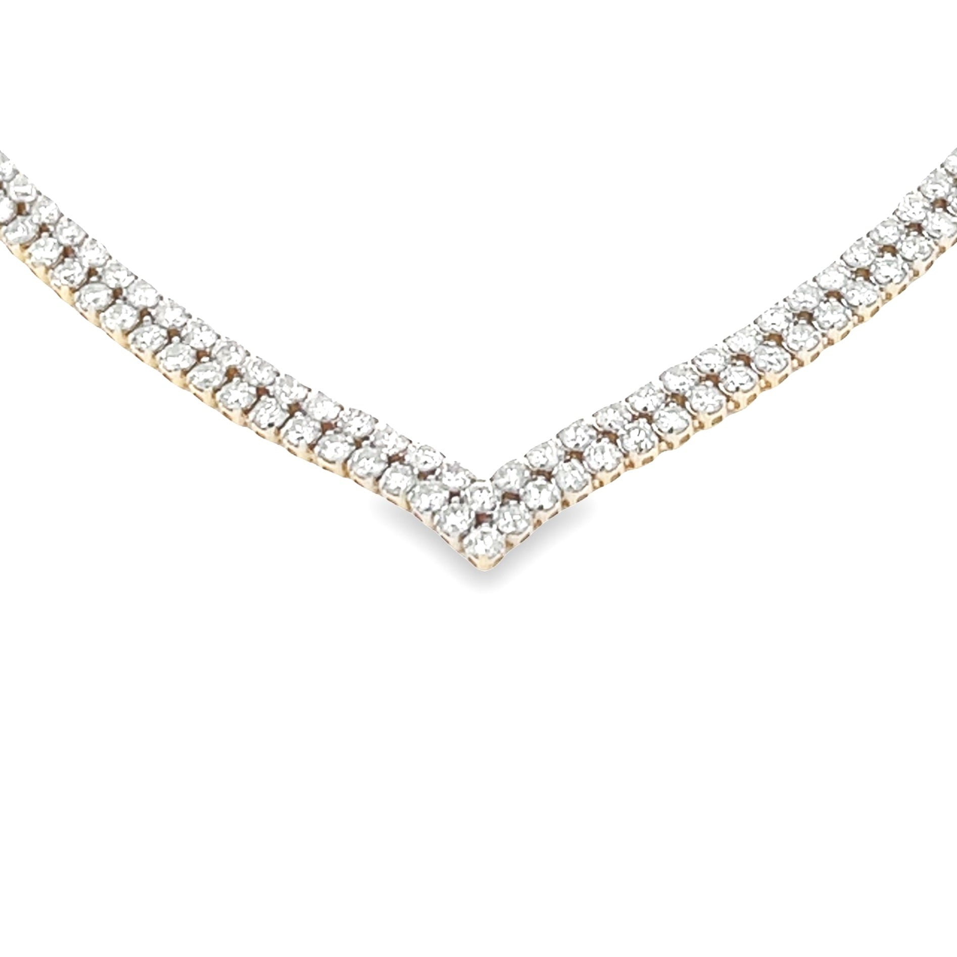 Genuine 7.00ct Diamond Tennis Necklace 14KT Yellow Gold Bids.com
