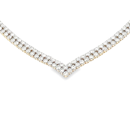 Genuine 7.00ct Diamond Tennis Necklace 14KT Yellow Gold Bids.com