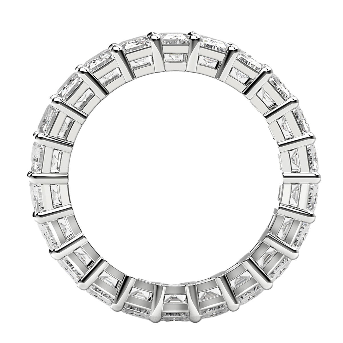 Emerald Cut Lab Grown Diamond Eternity Ring in 14k White Gold (4 cttw FG/VS2) Bids.com