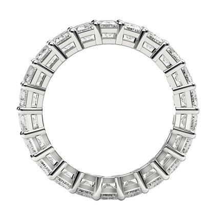 Emerald Cut Lab Grown Diamond Eternity Ring in 14k White Gold (4 cttw FG/VS2) Bids.com