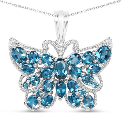 4.81 Carat Genuine London Blue Topaz .925 Sterling Silver Pendant Bids.com