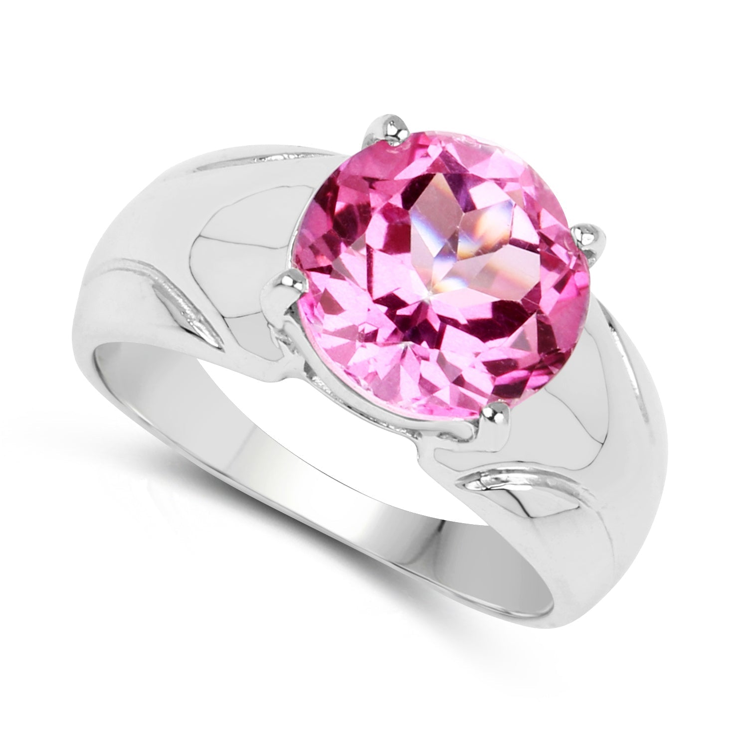 4.55 Carat Genuine Pink Topaz .925 Sterling Silver Ring Bids.com