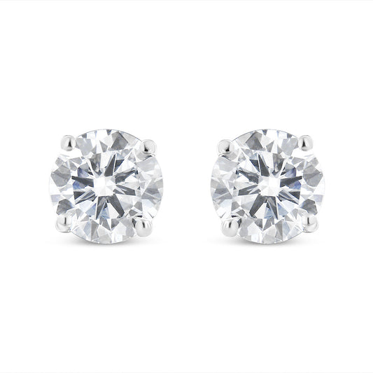 14k White Gold Solitaire Diamond Stud Earrings (1.5 cttw, H-I Color, SI1-SI2 Clarity) Bids.com