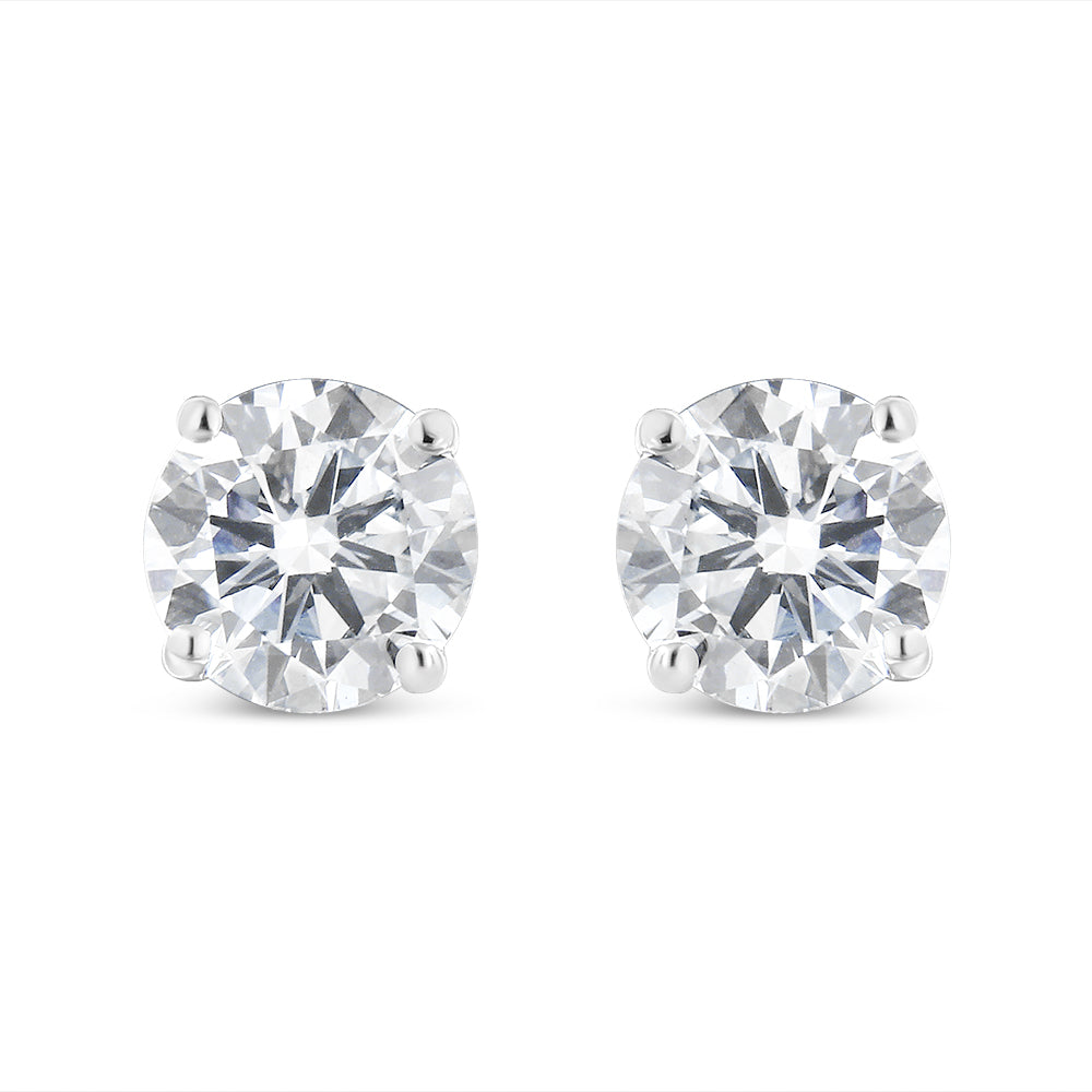 IGI Certified 14K White Gold 1 1/2 Cttw Lab Grown Diamond Solitaire Stud Earrings with Screwbacks (H-I Color, VS1-VS2 Clarity) Bids.com