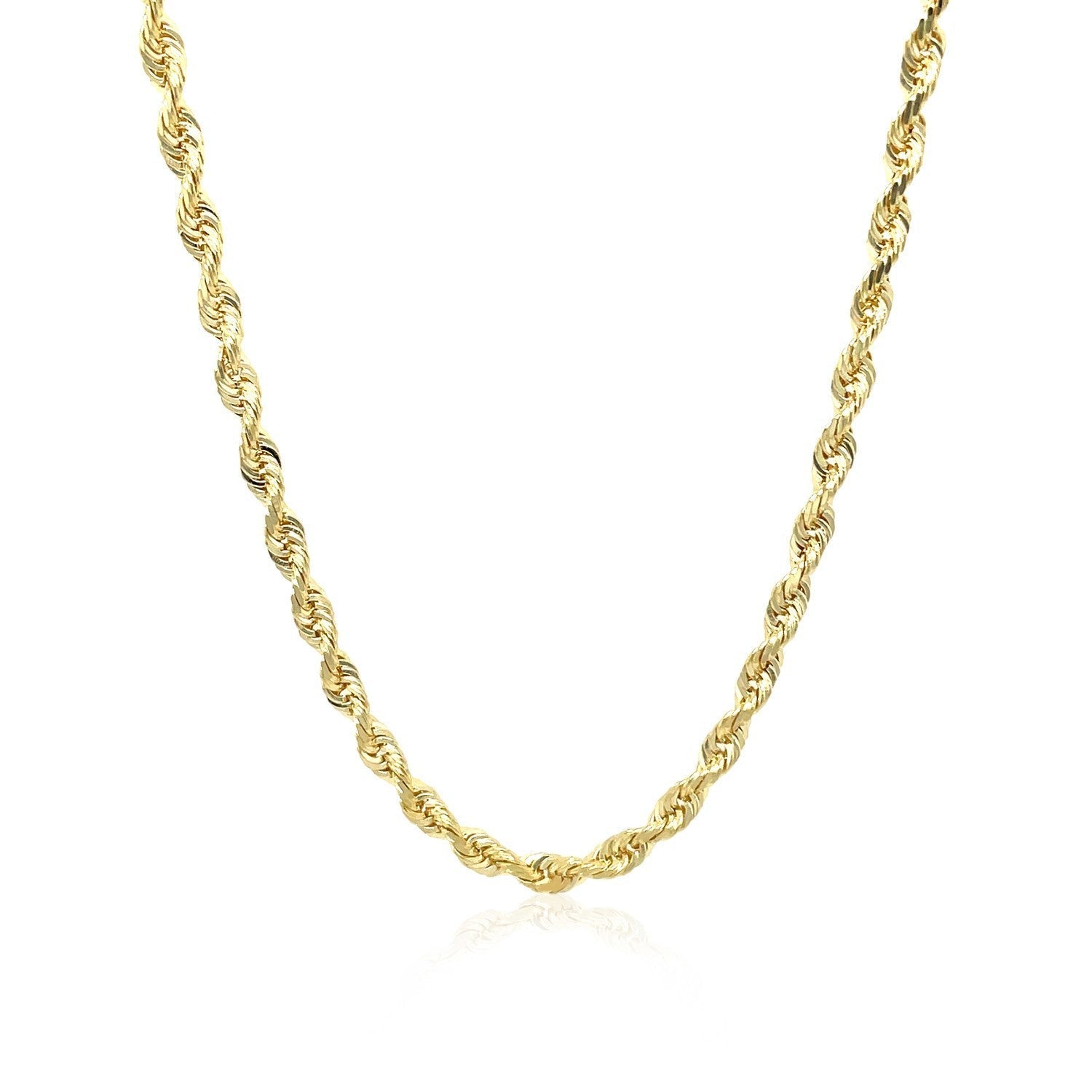 3.0mm 10k Yellow Gold Solid Diamond Cut Rope Chain Bids.com