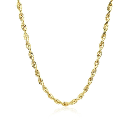 3.0mm 10k Yellow Gold Solid Diamond Cut Rope Chain Bids.com