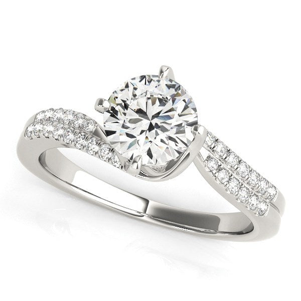14k White Gold Spiral Design Pronged Diamond Engagement Ring (1 1/8 cttw) Bids.com