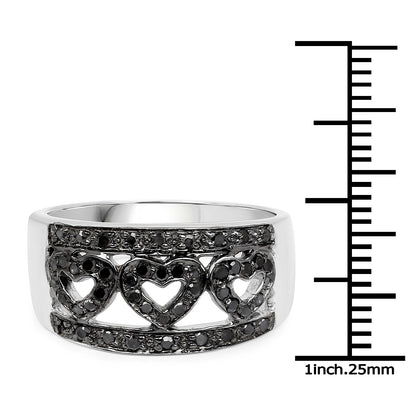 0.32 Carat Genuine Black Diamond .925 Sterling Silver Ring Bids.com