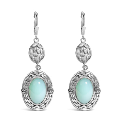 .925 Sterling Silver Chalcedony Diamond Accent Drop and Dangle Earring (K-L Color, I1-I2 Clarity) Bids.com