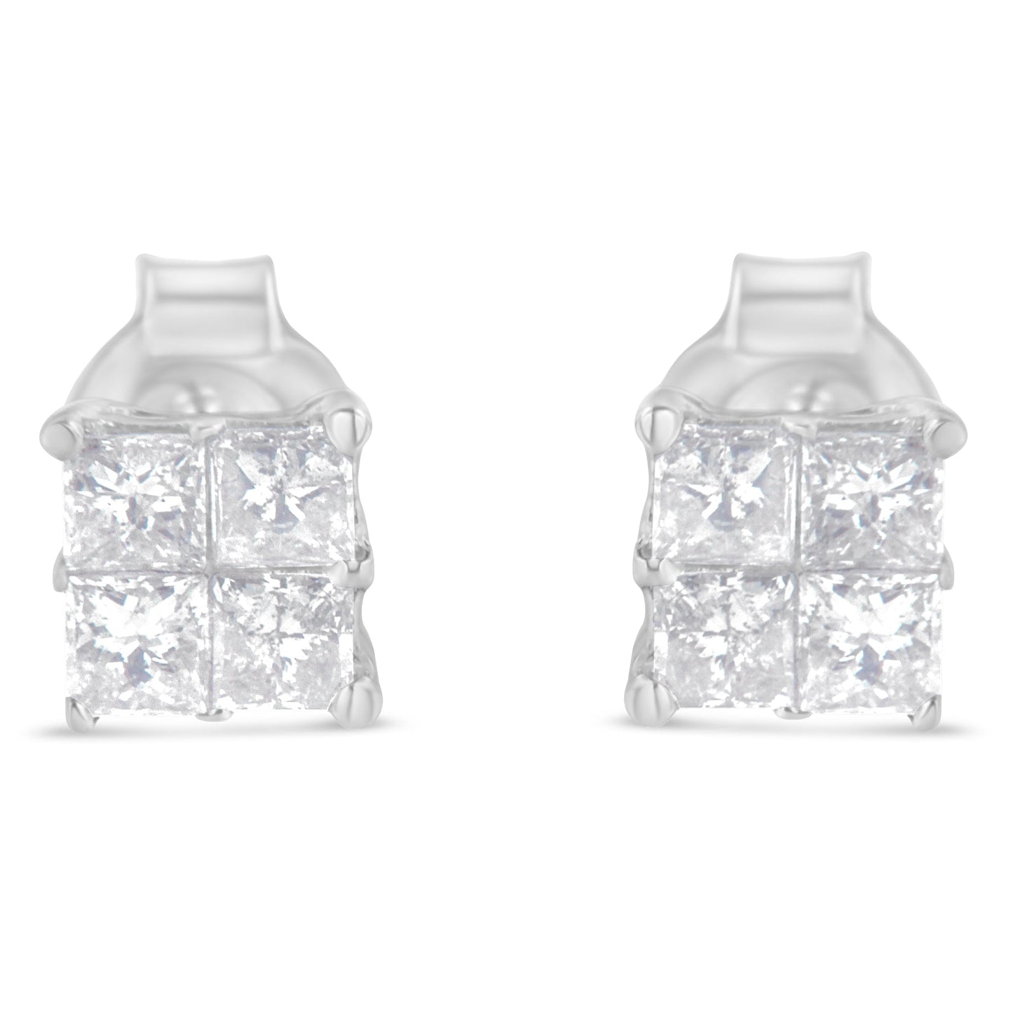 10K White Gold Diamond Stud Earrings (3/4 cttw, H-I Color, SI2-I1 Clarity) Bids.com