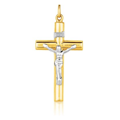 14k Two Tone Gold Cross Pendant Bids.com