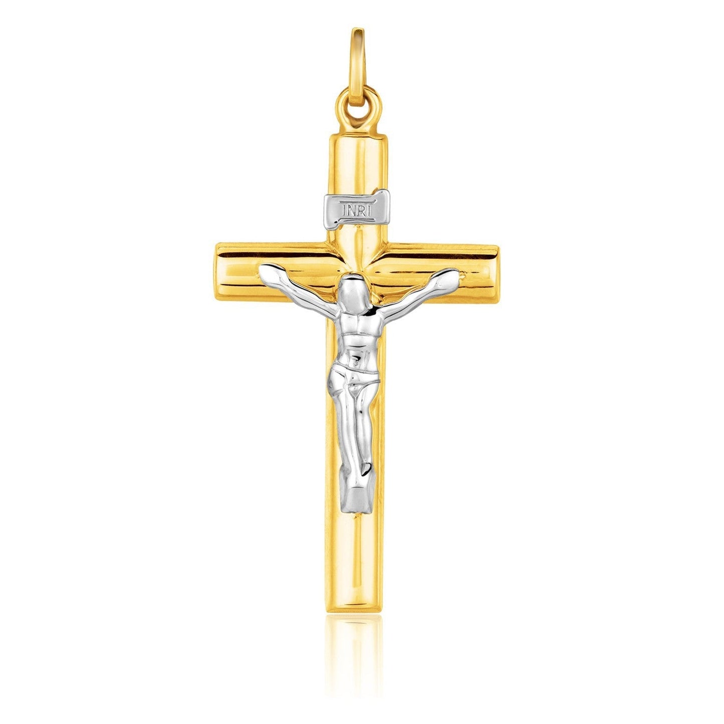 14k Two Tone Gold Cross Pendant Bids.com