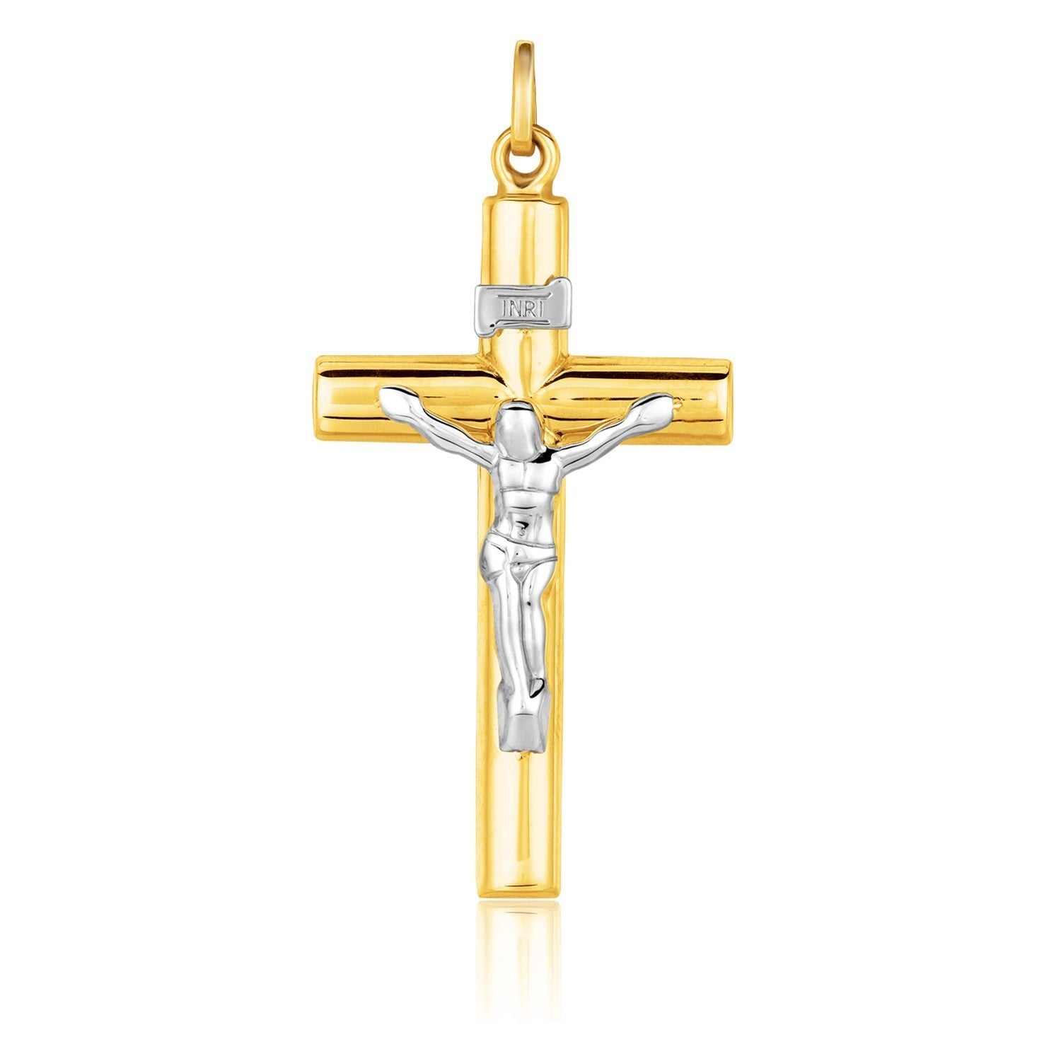 14k Two Tone Gold Cross Pendant Bids.com