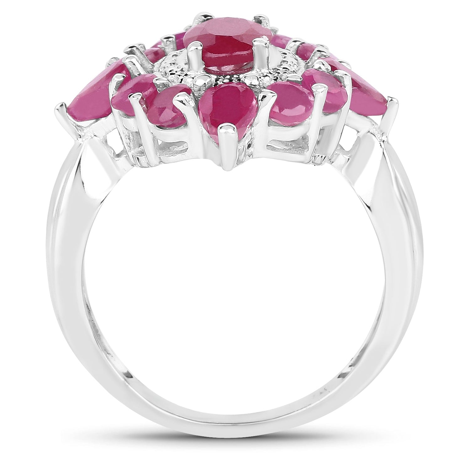 3.04 Carat Glass Filled Ruby .925 Sterling Silver Ring Bids.com