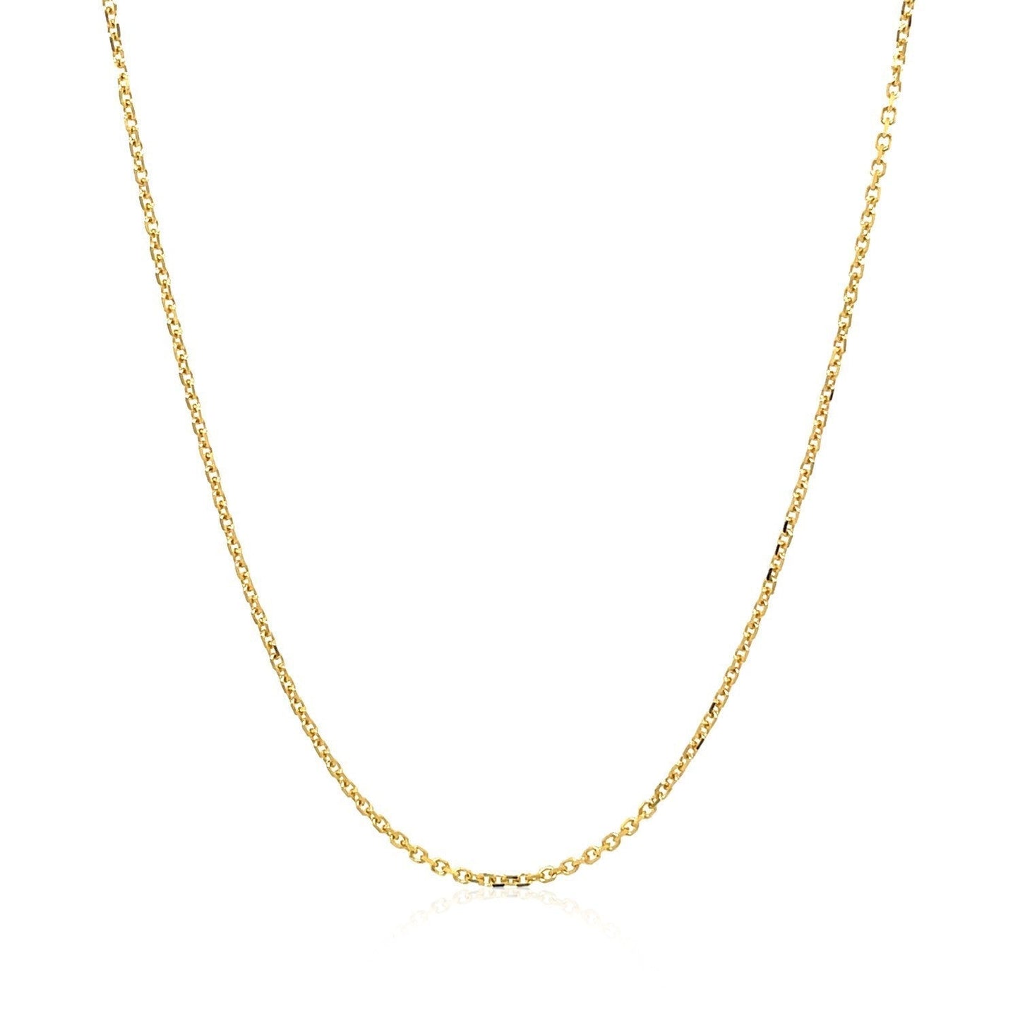 18k Yellow Gold Diamond Cut Cable Link Chain (1.10 mm) Bids.com