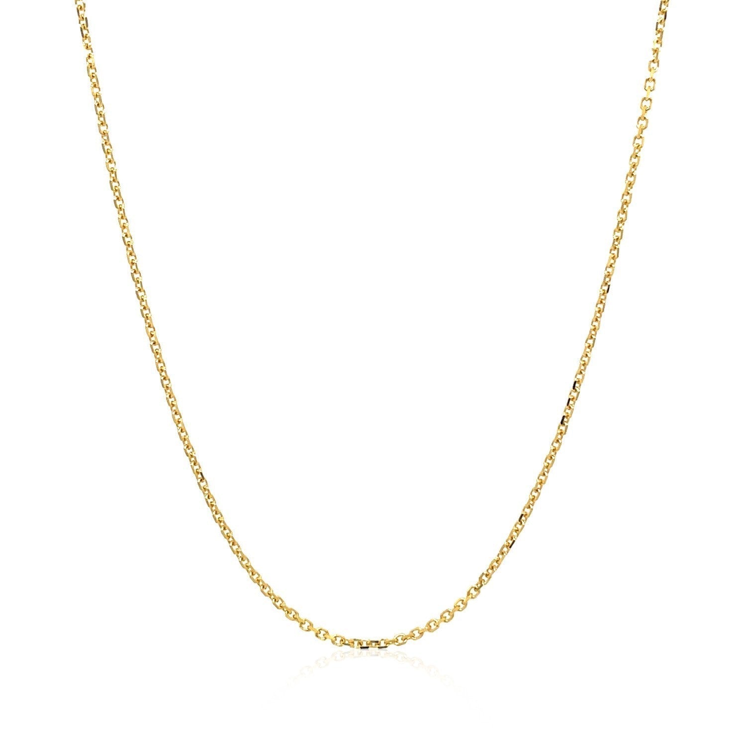 18k Yellow Gold Diamond Cut Cable Link Chain (1.10 mm) Bids.com