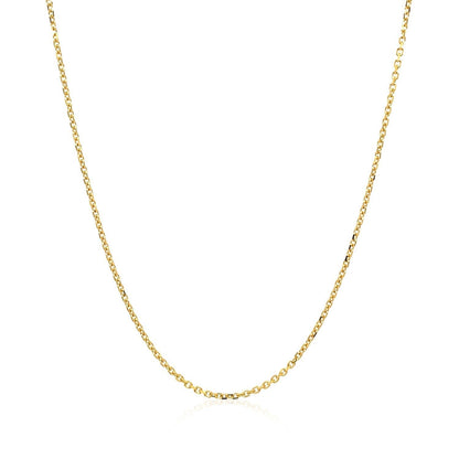 18k Yellow Gold Diamond Cut Cable Link Chain (1.10 mm) Bids.com
