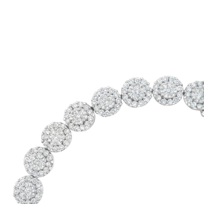 14K White Gold 3-3/4 Cttw Round-Brilliant Cut Diamond 7-1/4" Round Cluster Links Tennis Bracelet (I-J Color, SI2-I1 Clarity) Bids.com