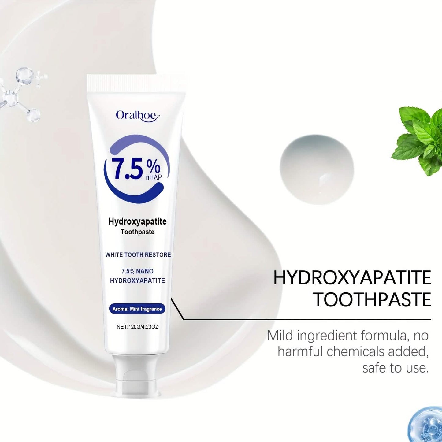 Hydroxyapatite Toothpaste – 7.5% NHAP, Whitening Mint, Gentle Teeth & Mouth Care DailySale