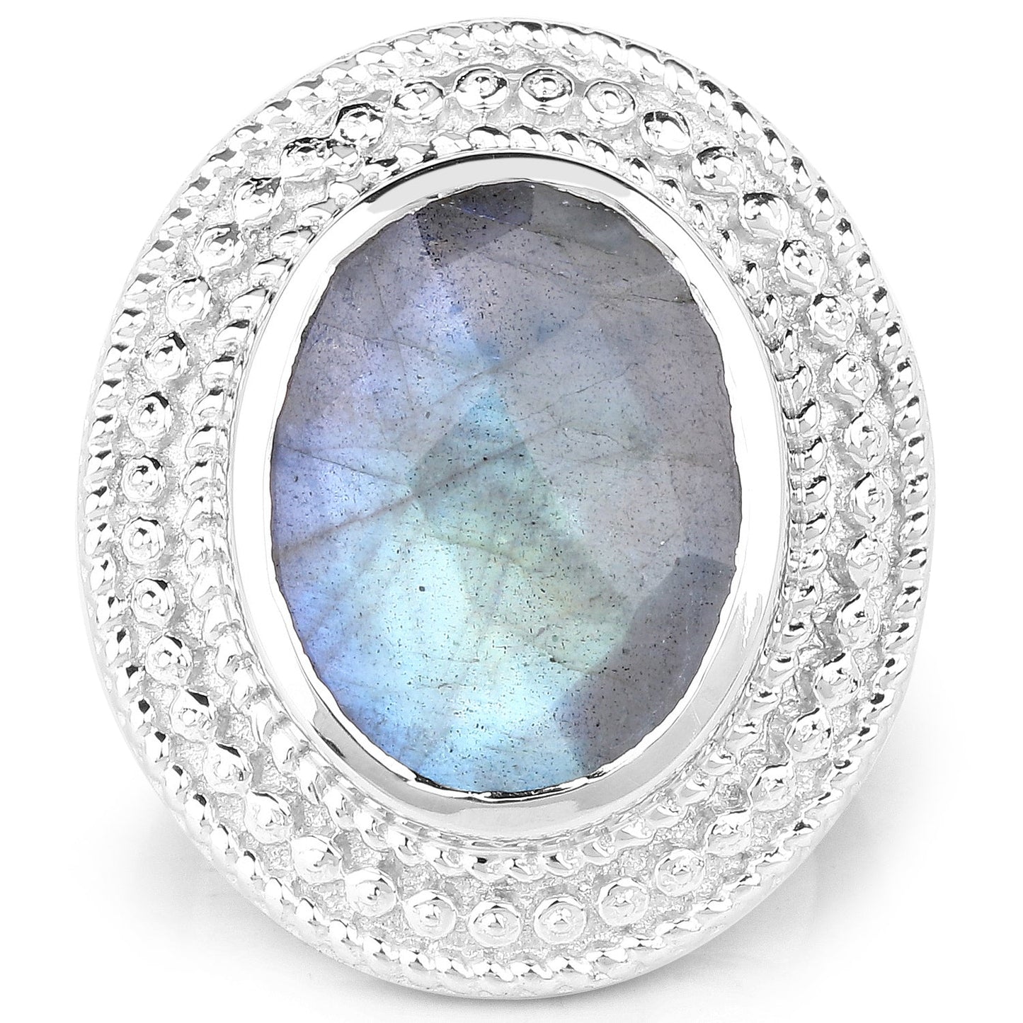 7.00 Carat Genuine Labradorite .925 Sterling Silver Ring Bids.com