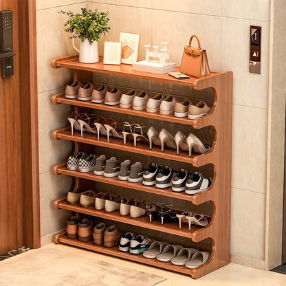 Bamboo Shoe Rack Organizer – 5 or 6 Tier, Space-Saving Storage DailySale