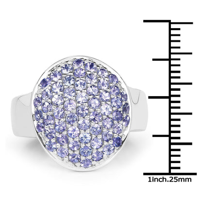 2.00 Carat Genuine Tanzanite .925 Sterling Silver Ring Bids.com