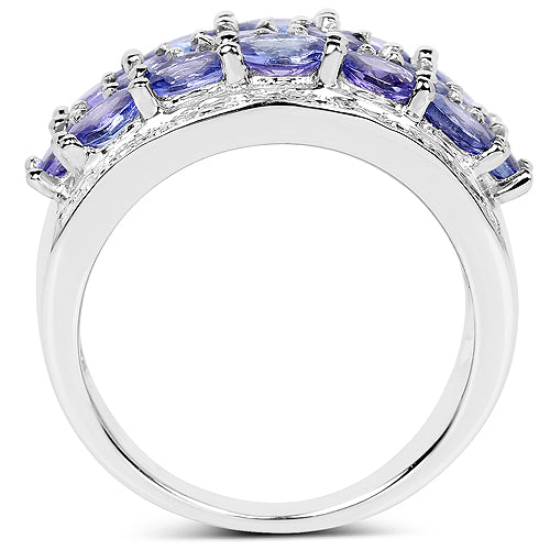2.72 Carat Genuine Tanzanite .925 Sterling Silver Ring Bids.com