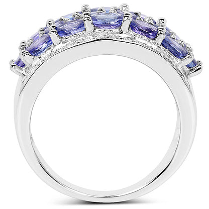 2.72 Carat Genuine Tanzanite .925 Sterling Silver Ring Bids.com