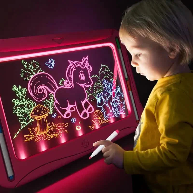 LED Light-Up Doodle Board – 9 Double-Sided Cards with Markers, Art Toy for Kids 3-8 DailySale