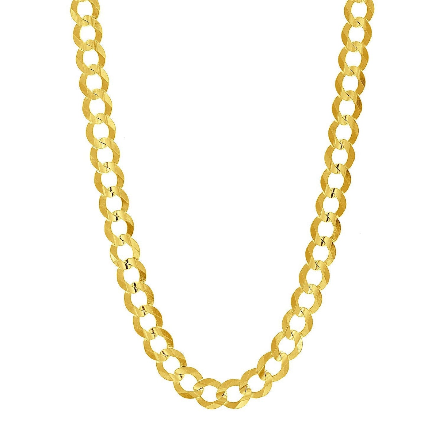 8.2mm 14k Yellow Gold Solid Curb Chain Bids.com