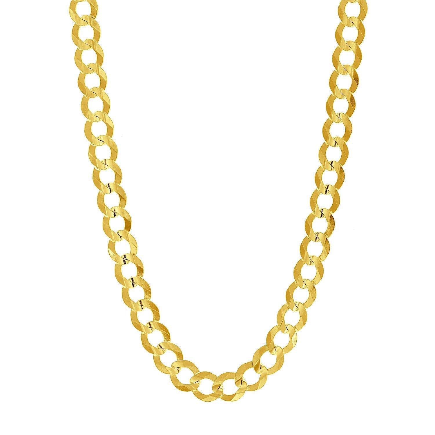8.2mm 14k Yellow Gold Solid Curb Chain Bids.com